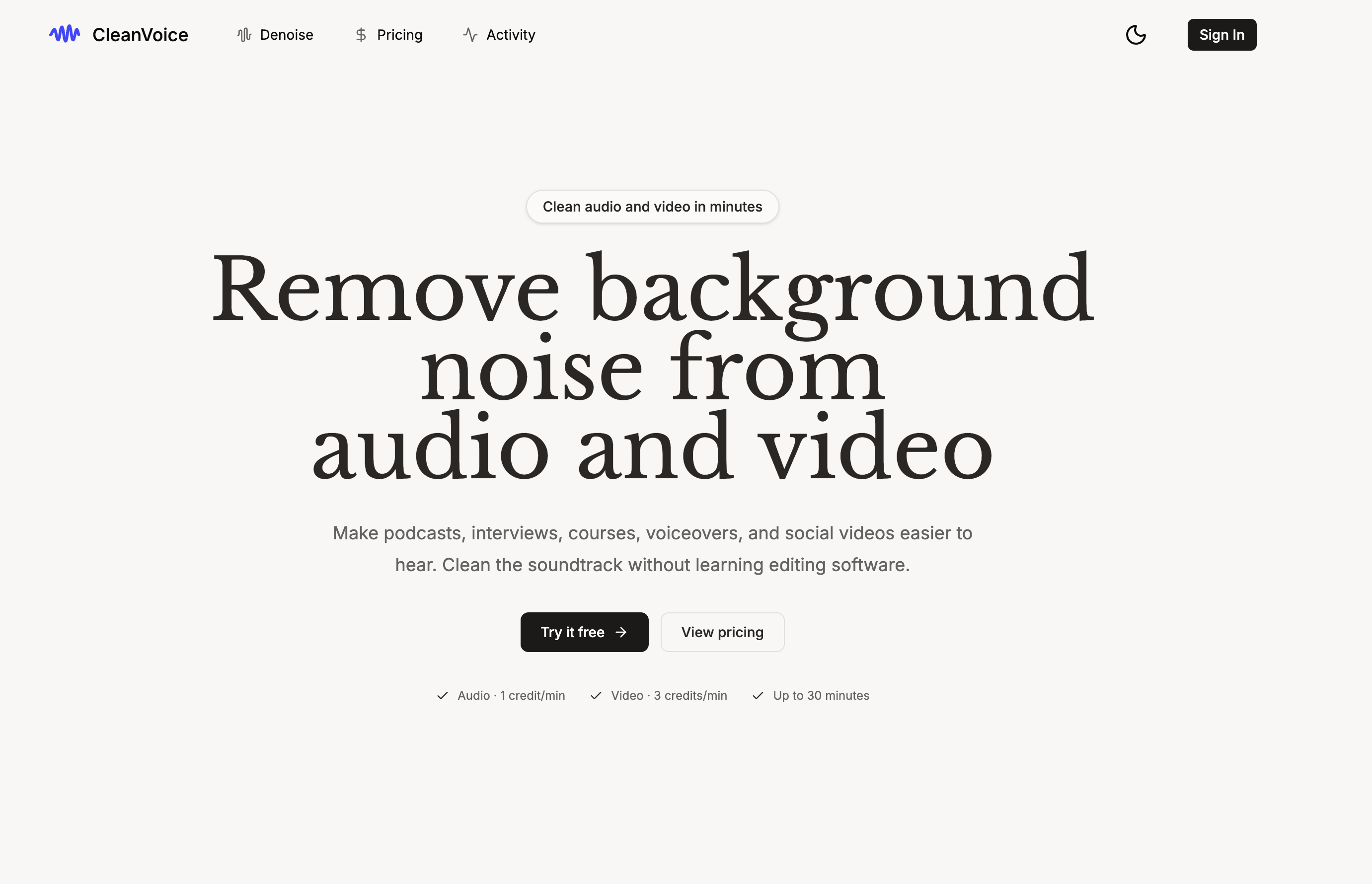 Clean Voice product preview