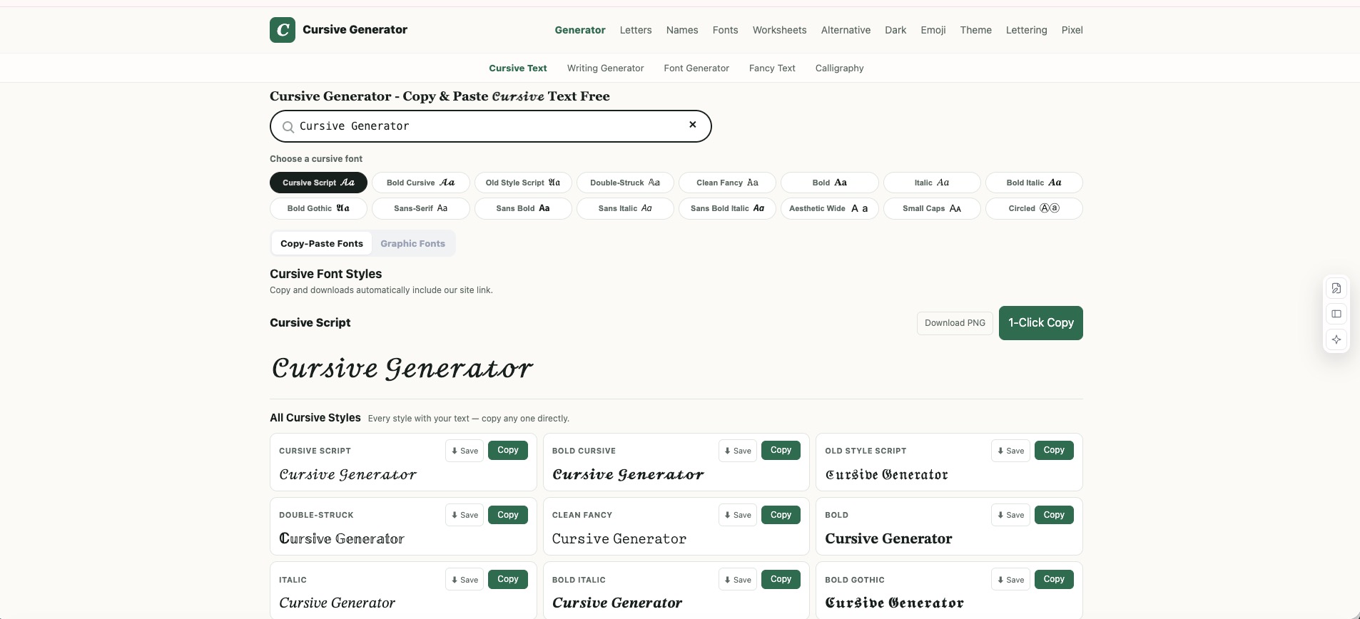 Cursive Text Generator product preview