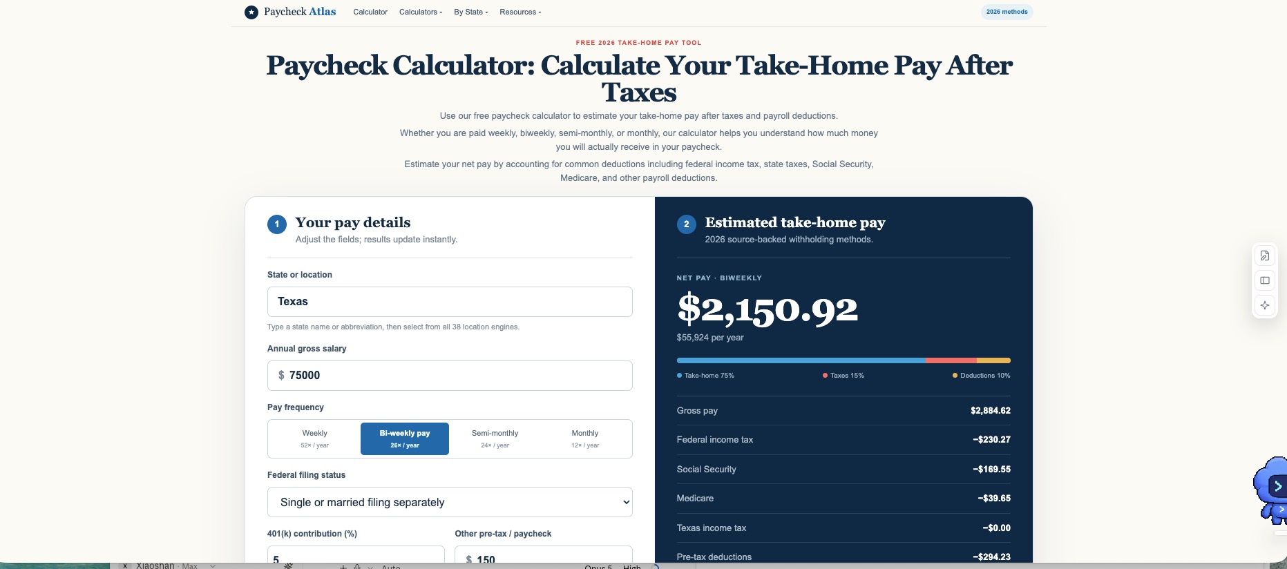 Paychecks Calculator product preview