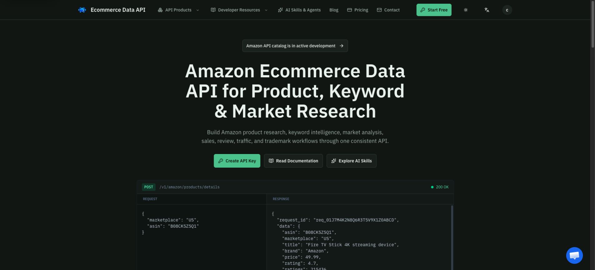 Ecommerce Data API product preview